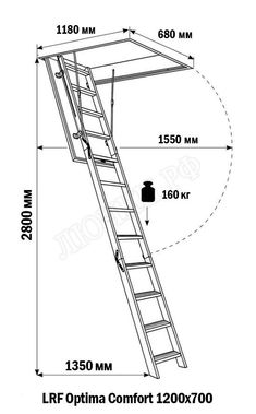 Чердачная лестница LRF Optima Komfort 700*1200*2800 Чердачная лестница LRF Optima Komfort 700*1200*2800
