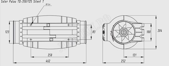 Вентилятор TD350/125 Silent T Вентилятор TD350/125 Silent T